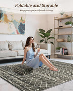 Miukiki 9x12 Area Rug for Living Room Moroccan Washable Rugs Non Slip Indoor - Image 6