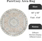 Ultra-Thin Washable 4ft Round Rug - Image 2