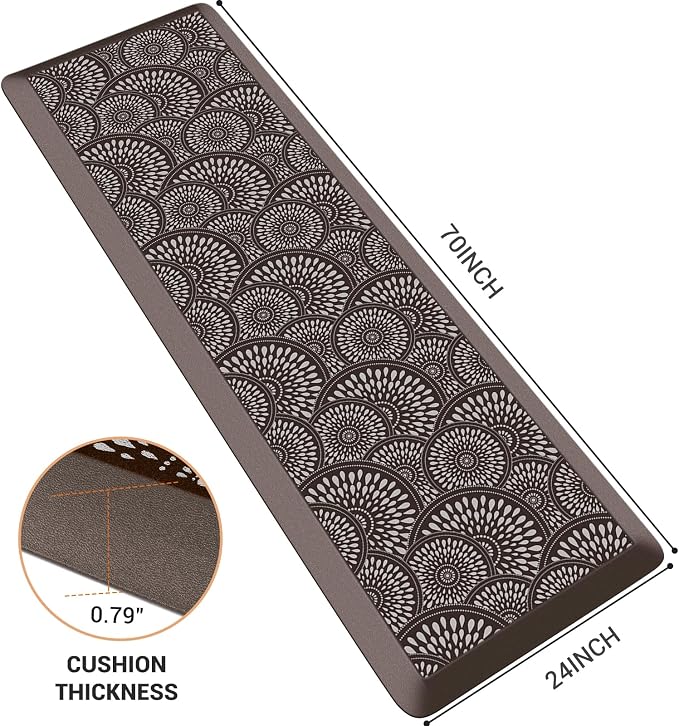 Mattitude 4/5 Inch Kitchen Mat, 24x70in Heavy Duty Ergonomic Comfort Foam - Image 2
