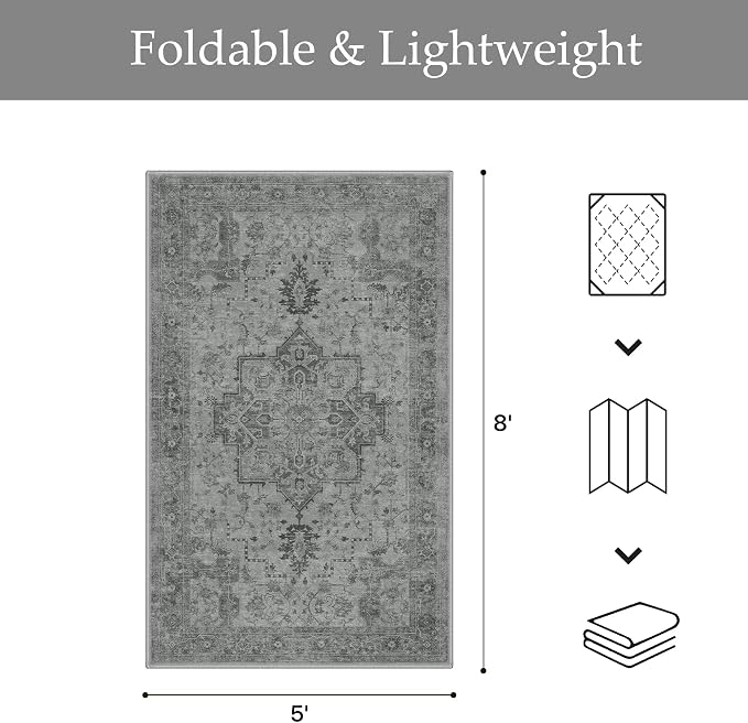 GENIMO Outdoor & Indoor Area Rug 5'x8', Waterproof, Non-Shedding, Easy Cleaning - Image 2