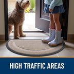 OLANLY Half Circle Door Mat Indoor Outdoor Entrance Welcome, Waterproof - Image 7