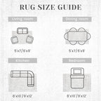 8x10 Area Rugs for Living Room: Washable Large Vintage Floral Rug Low Pile - Image 6