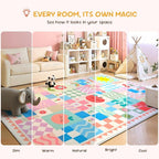 5x7 Washable Kid Bedroom Rug for Girls, Soft Non-Slip Toddler Playroom Carpet - Image 4