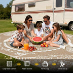 Pauwer Waterproof Outdoor Rug 9x12, Reversible Plastic Straw Patio Camping Rug - Image 5