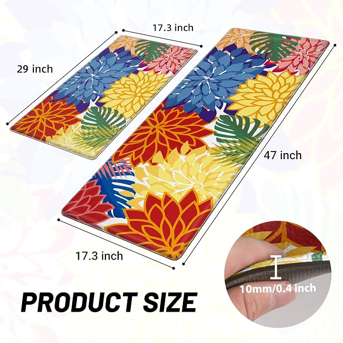 Arenarug Kitchen Mats for Floor 2PCS Cushioned Anti Fatigue Kitchen Mats - Image 2