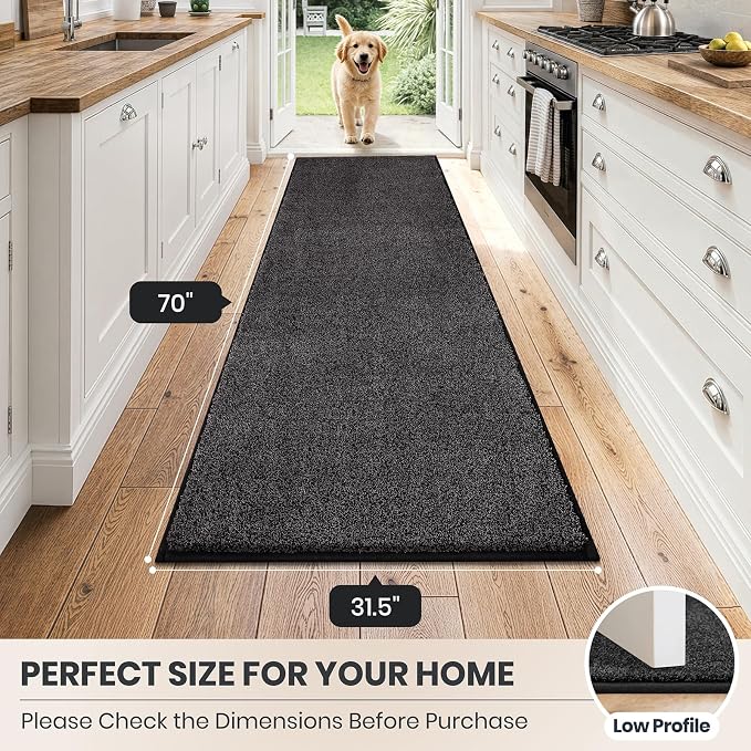 PURRUGS Dirt Trapping Door Mat 31.5" x 70", Non-Slip Machine Washable Entryway - Image 8