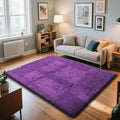 Purple Fluffy Rug Shag Area Rug, 4x6 Area Rugs by Yongyangjuxi