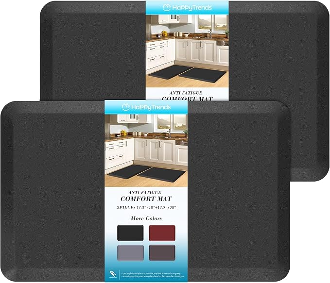 HappyTrends 2 PCS Kitchen Mat Cushioned Anti-Fatigue Floor Mat, Heavy Duty by HappyTrends