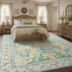Wonnitar 10x14 Machine Washable Area Rugs, Ultra-Thin Foldable Boho Flower - Image 2