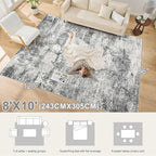 DMOYEST 8x10 Area Rug for Living Room, Washable & Non Slip Large Indoor Carpet - Image 2
