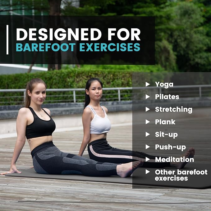 UMINEUX Large Yoga Mat for Men and Women 1/4 & 2/5 Inch Extra Thick TPE Fitness - Image 7