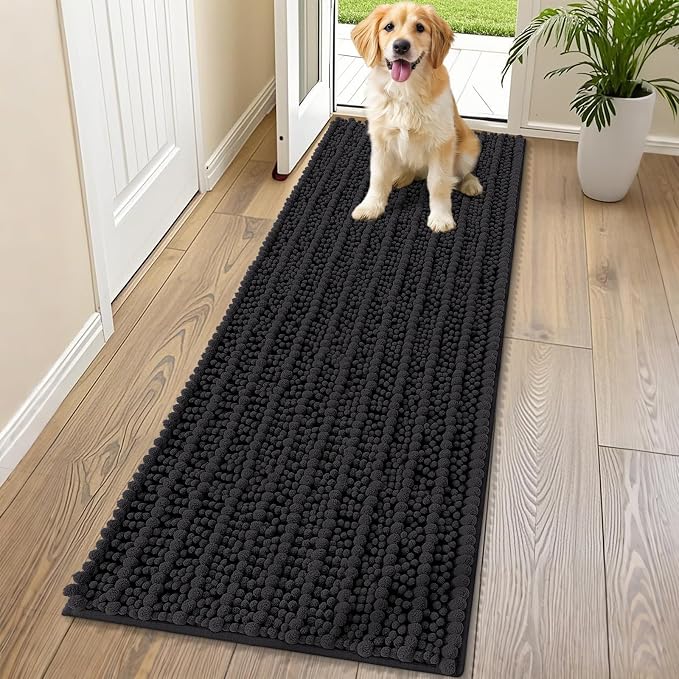 Smiry Dog Door Mat for Muddy Paws 70x24, Absorbent Dirt Trapper, Non-Slip by Smiry