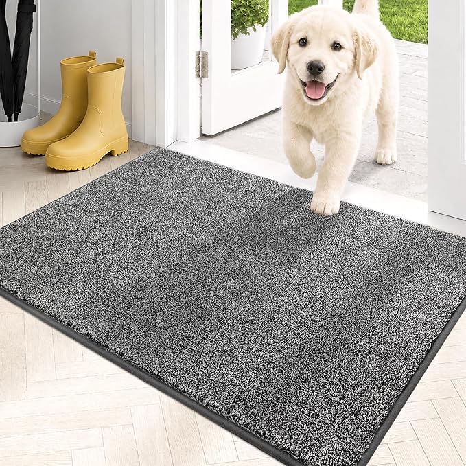PURRUGS Dirt Trapping Door Mat 20" x 31.5", Non-Slip Machine Washable Entryway by PURRUGS