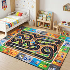 Race Track Rugs for Kids, Car Track Play Mat - Image 4