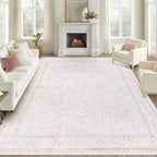 8x10 Area Rugs for Living Room: Washable Large Vintage Floral Rug Low Pile by LOSBULAKE
