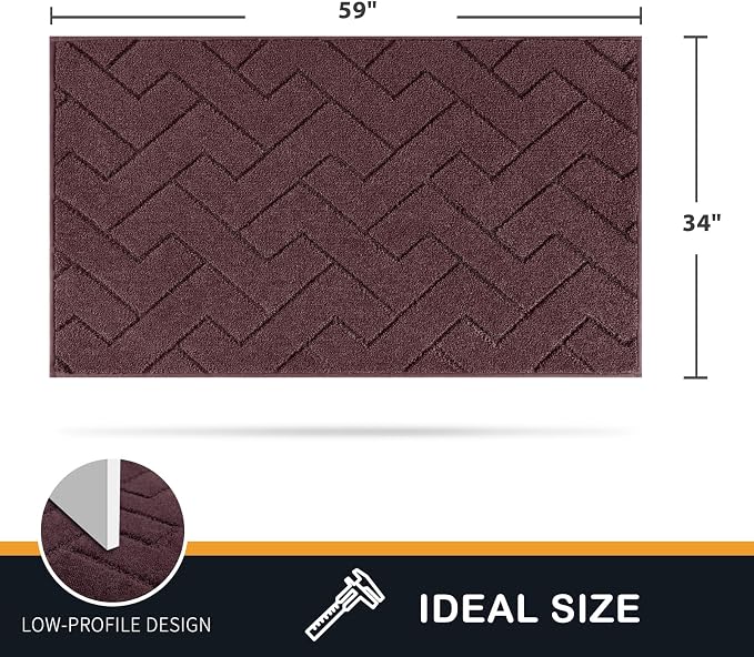 PURRUGS Dirt Trapping Door Mat 34" x 59", Non-Slip Machine Washable Entry Rug - Image 2