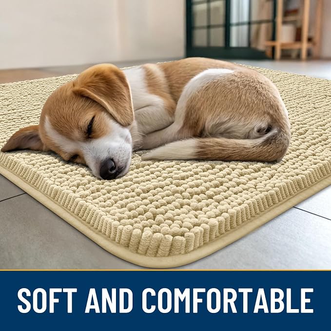 Smiry Dog Door Mat for Muddy Paws 30x20, Absorbent Dirt Trapper, Non-Slip - Image 2