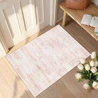 Latte&Fog Entryway Pink Rug, Vintage Floral 2x3 Washable Area Rugs - Image 3