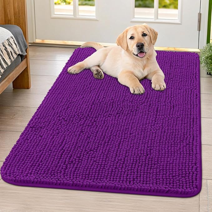 Smiry Dog Door Mat for Muddy Paws 40x32, Absorbent Dirt Trapper, Non-Slip by Smiry