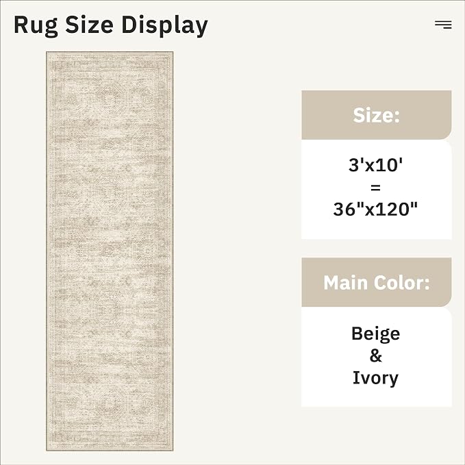 Soalmost Runner Rug 3x10 Washable Non-Slip Hallway Runner Rugs - Image 5