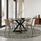 Miukiki Round Rugs 8ft Washable Moroccan Circle Rug - Image 9