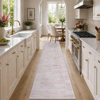 Latte&Fog Pink Washable Hallway Runner Rug 2x10, Non Slip Low Pile Soft Rugs by LatteFog
