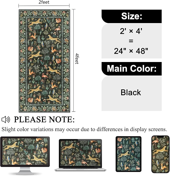 DUKINO 2x4 Rug for Hallway, Washable Kitchen Runner Rug - Image 2