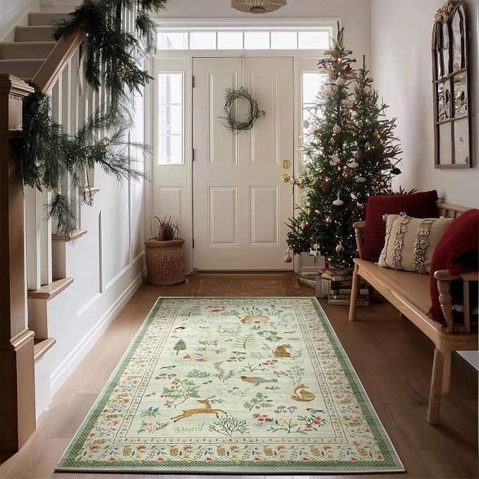 Washable Small Throw Rugs for Entryway: Door Mat Indoor Entrance 4x6 Area Rug - Image 2