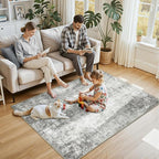 RELEANY Washable Area Rugs 4'x6' Non-Slip Modern Abstract Soft - Image 2