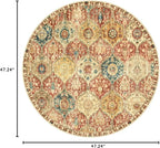 Lahome Moroccan Trellis Washable Round Rugs, Non-Slip Soft Round Rug 4ft - Image 2