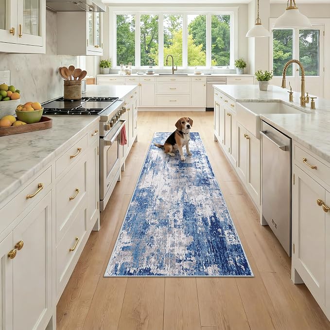 RELEANY Washable Area Rugs 2x7 Non-Slip Modern Abstract Soft by RELEANY