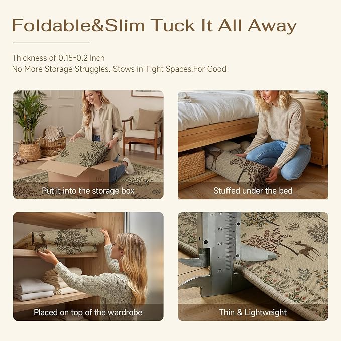 HUGEAR 3x5 Jute Outdoor Indoor Rug Washable Linen Textured Weave High Traffic - Image 6