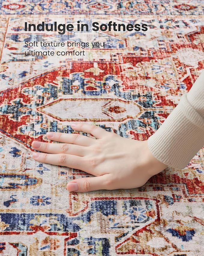 AMADA HOMEFURNISHING 8x10 Washable Area Rug, Low-Profile Large Area Rug - Image 7