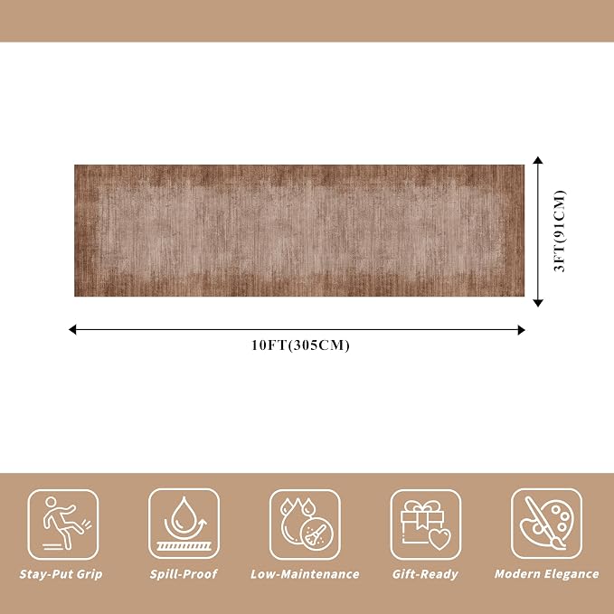 3x10 ft Hallway Runner Rug – Non-Slip Washable Solid Long Carpet Runner - Image 2