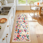 RELEANY Floral 2x5 Area Rugs Washable Print Boho Cute Carpet Non Slip Flower - Image 4