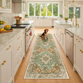 RELEANY Area Rugs Runner 2'6"x8' Washable Non-Slip, Floral Vintage Distress by RELEANY