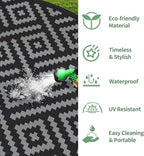 GENIMO 8' Round Outdoor Rug for Patios Clearance, Reversible Plastic Straw Rugs - Image 5