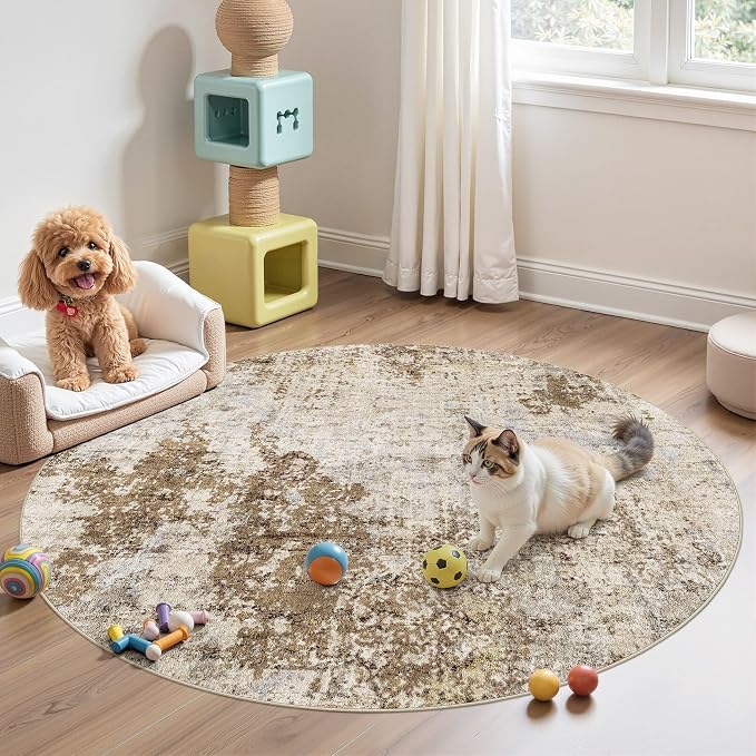 5ft Round Area Rug Living Room Rugs - Image 8