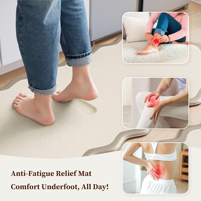 Arenarug Scalloped Kitchen Mats Rugs Sets of 2 Cushioned Anti Fatigue Floor Mat - Image 4