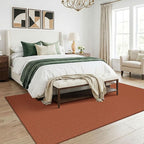 KOZYFLY Orange Washable 5x7 Living Room Rug, Non Slip Woven Area Rugs, Braided - Image 8