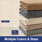 Faux Jute Area Rug 4'x6', Washable & Non-Slip, No Odor. Farmhouse Boho Style - Image 7