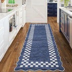 Washable Runner Rug 2x10 Modern Bordered Hallway Runner Rug Non Slip Kitchen - Image 3