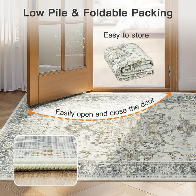 Lofus 8x10 Area Rugs for Living Room, Machine Washable Non-Slip Area Rug - Image 6