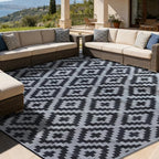 SAND MINE Waterproof Outdoor Rug, Plastic Reversible Rug, Modern Area Rug by SANDMIND