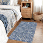 KUTA Moroccan Boho Entryway Rug, 2x3 Blue Beige Entrance Small Area Rug - Image 3