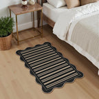Striped Easy Jute Entryway Rug, 2x3 Black Indoor Outdoor Doormat, Washable - Image 9