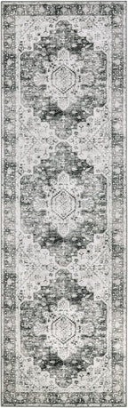 Moynesa Ultra-Thin Washable Gray Hallway Runner Rug - Image 8
