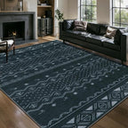 SERISSA 5x7 Area Rugs for Living Room, Washable Non-Slip Grey Boho Rug by SERISSAHomeDecorCollection