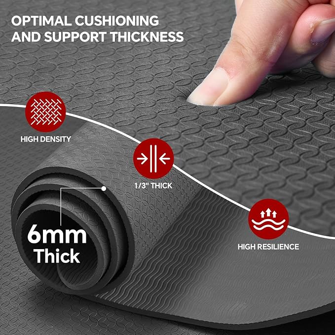 Stepwaver Extra Large Yoga Mat 6'x4', Ultra Durable, Wide Workout Mat, Wide - Image 4