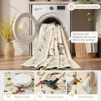 Unirea 2x6 Beige Cat Runner Rug, Washable Non Slip Botanical Rug - Image 5